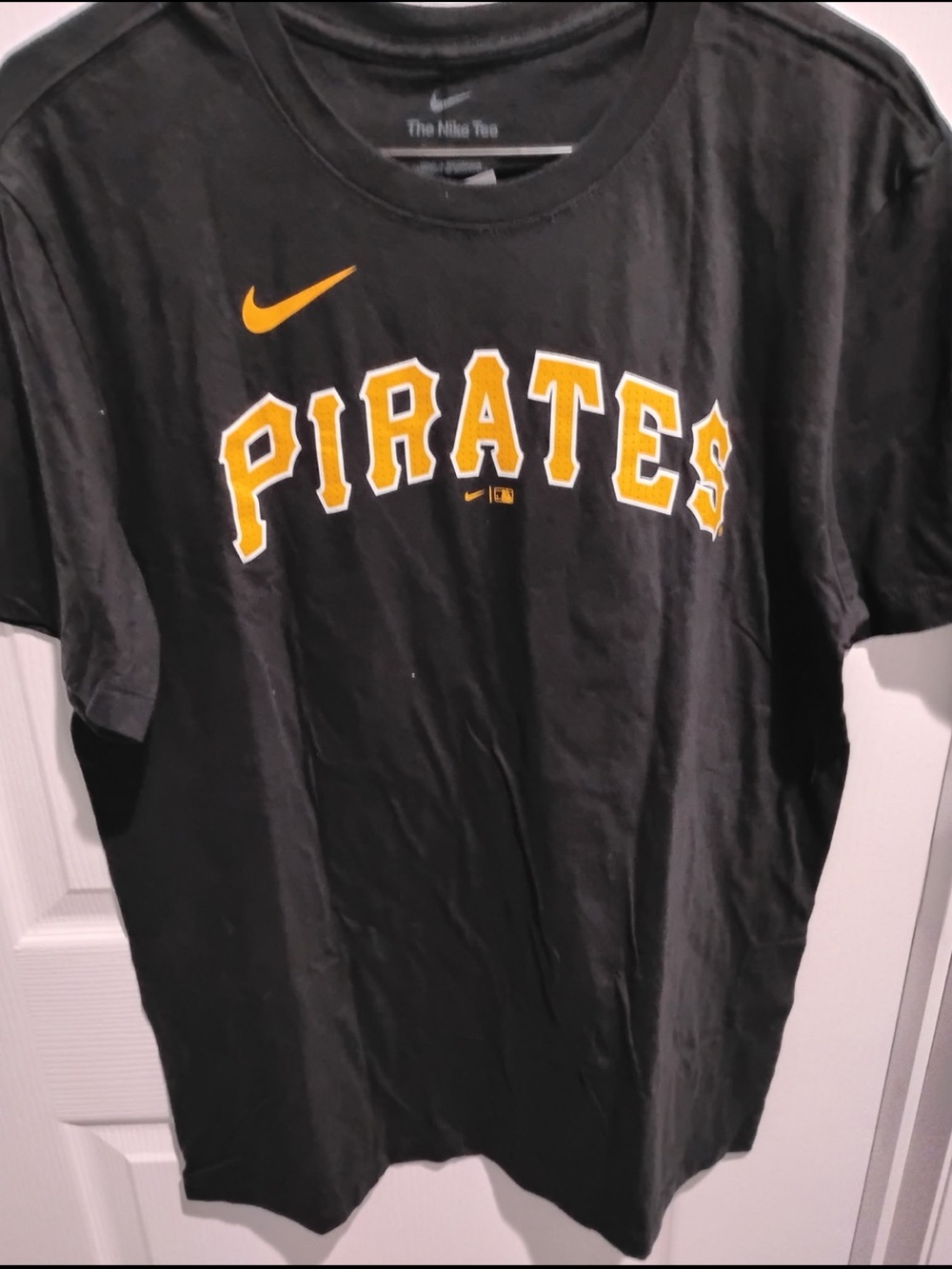 Nike Black Tee with Gold 'Pirates' Arch Logo